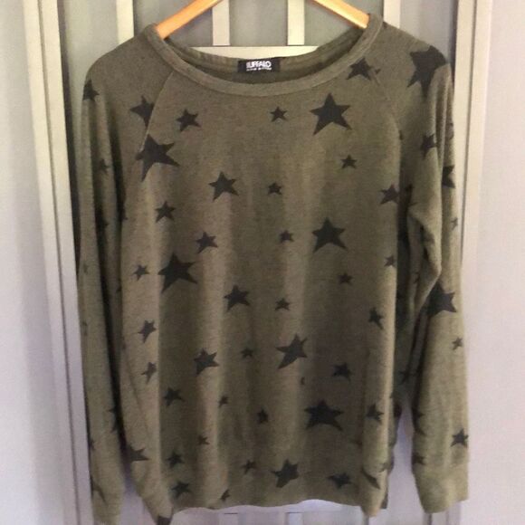 Buffalo by David, Bitton￼ Olive green Star sweatshirt size S ￼ - Picture 1 of 4